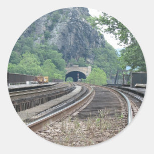 Pegatinas de Harpers Ferry WV Railways Tracks