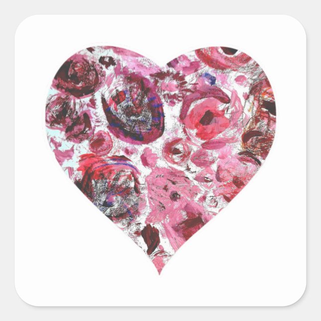 Pegatinas de Heart Classic Square (Anverso)