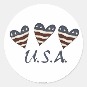 Pegatinas de Heart Flags USA