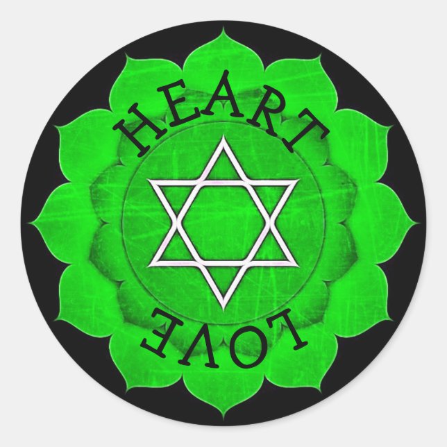 Pegatinas de Heart Love Chi Green Chakra (Anverso)