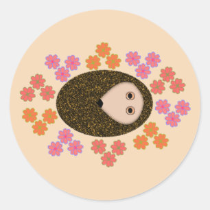 Pegatinas de Hedgehog y Flowers