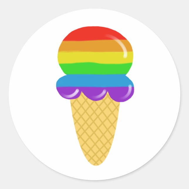 Pegatinas de helado de helado de arcoiris (Anverso)