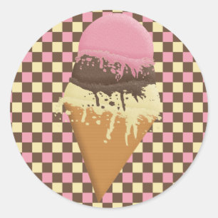 Pegatinas de helado triple-Scoop