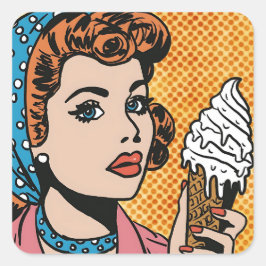 Pegatinas de helados de arte pop vintage