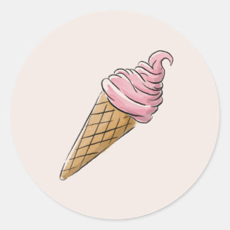 Pegatinas de helados rosados