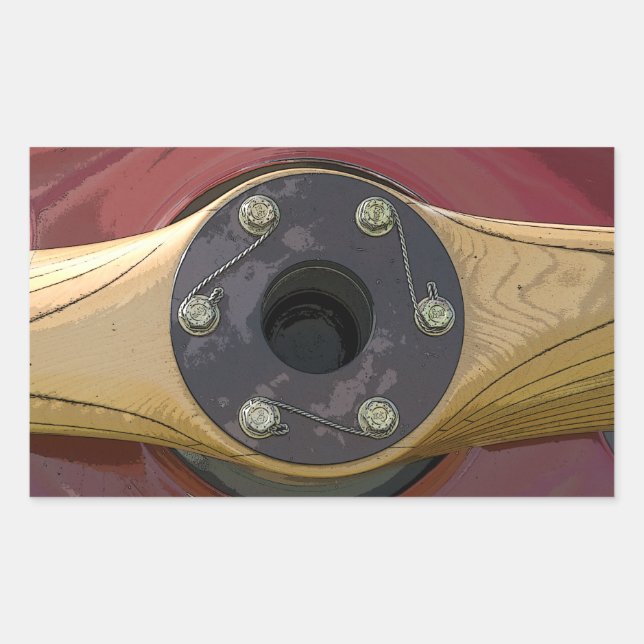 Pegatinas de hélices de madera de aviones rojos (Anverso)