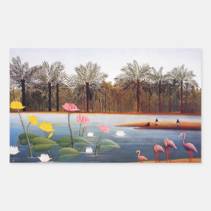 Pegatinas de Henri Rousseau Flamingoes