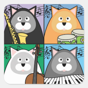 Pegatinas de Hep Cat Square