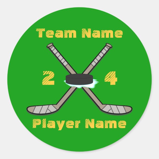 Pegatinas de hockey sobre personalizable (Anverso)