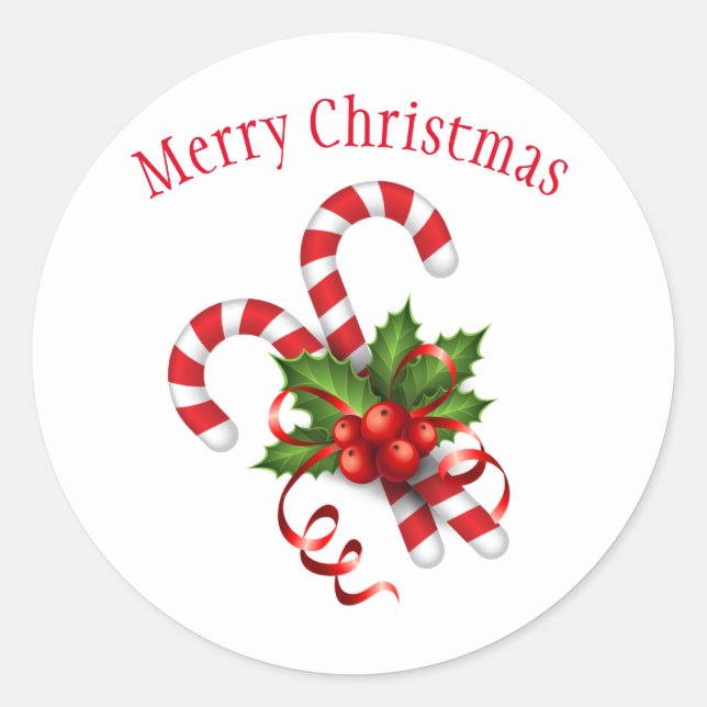 Pegatinas de Holiday Candy Canes (Anverso)