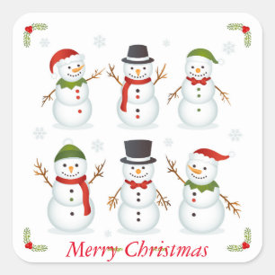 Pegatinas de Holiday Merry Snowmen