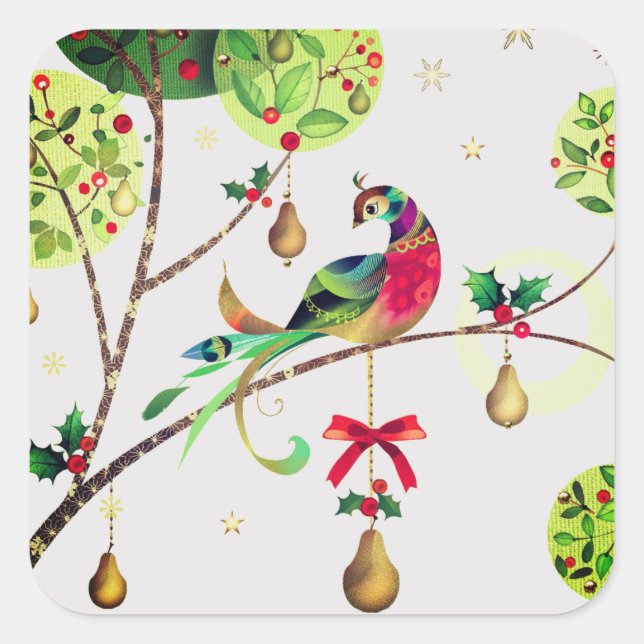 Pegatinas de Holiday Partridge (Anverso)