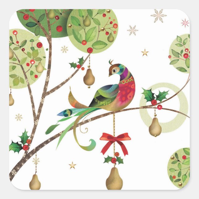 Pegatinas de Holiday Partridge (Anverso)