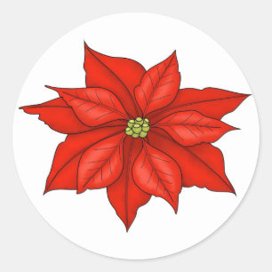 Pegatinas de Holiday Poinsettia