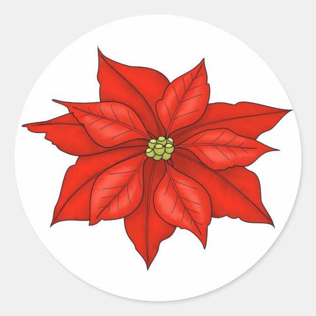 Pegatinas de Holiday Poinsettia (Anverso)