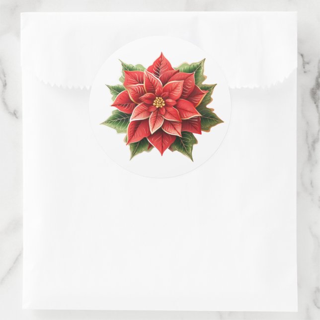 Pegatinas de Holiday Poinsettia (Bolso)