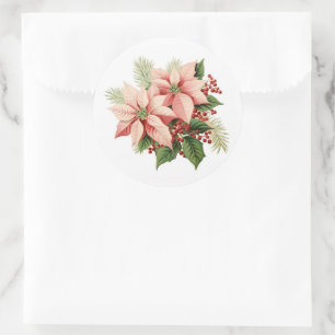 Pegatinas de Holiday Poinsettia
