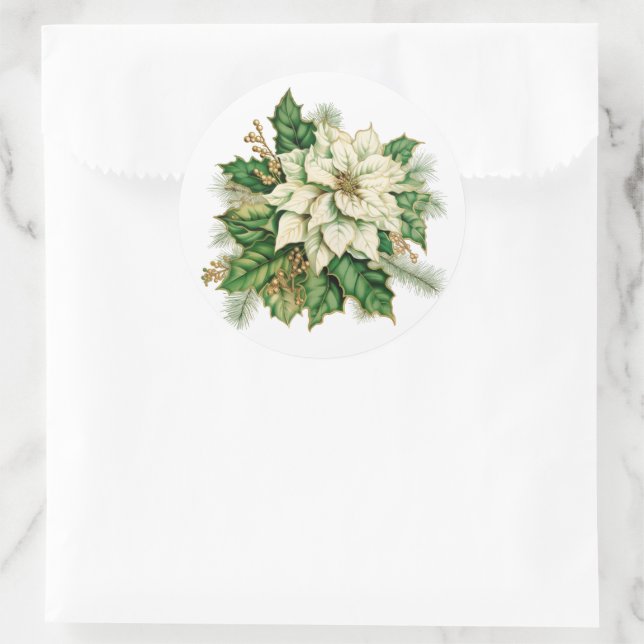 Pegatinas de Holiday Poinsettia (Bolso)