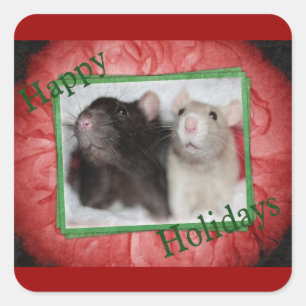 Pegatinas de Holiday Rat