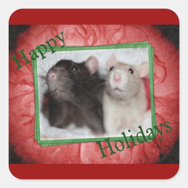 Pegatinas de Holiday Rat (Anverso)