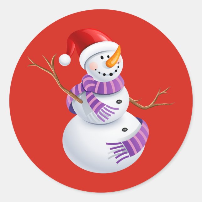 Pegatinas de Holiday Snowman (Anverso)