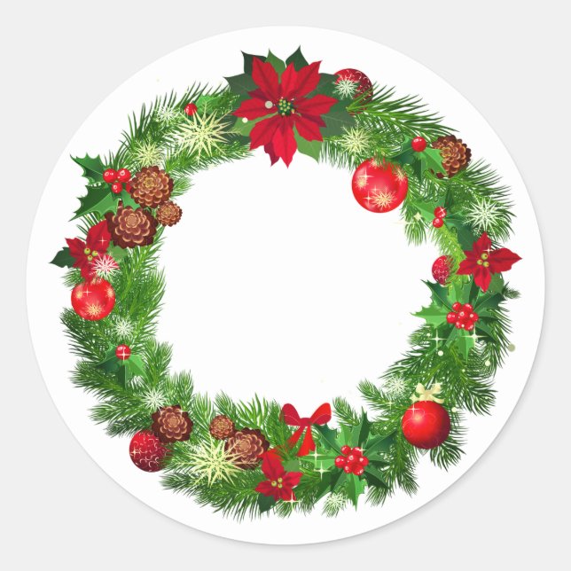 Pegatinas de Holiday Wreath (Anverso)