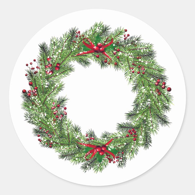 Pegatinas de Holiday Wreath (Anverso)