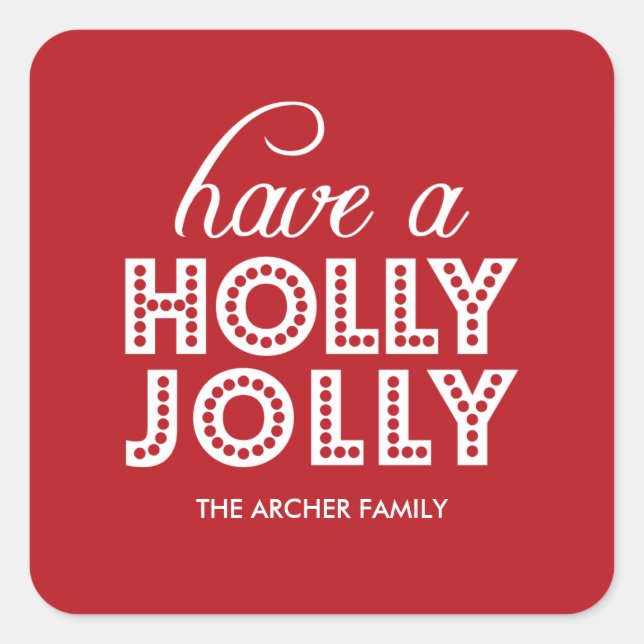 Pegatinas de Holly Jolly Holiday (Anverso)