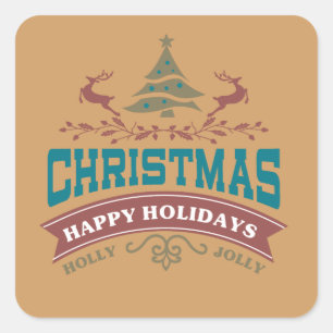 Pegatinas de Holly Jolly Joy Holiday