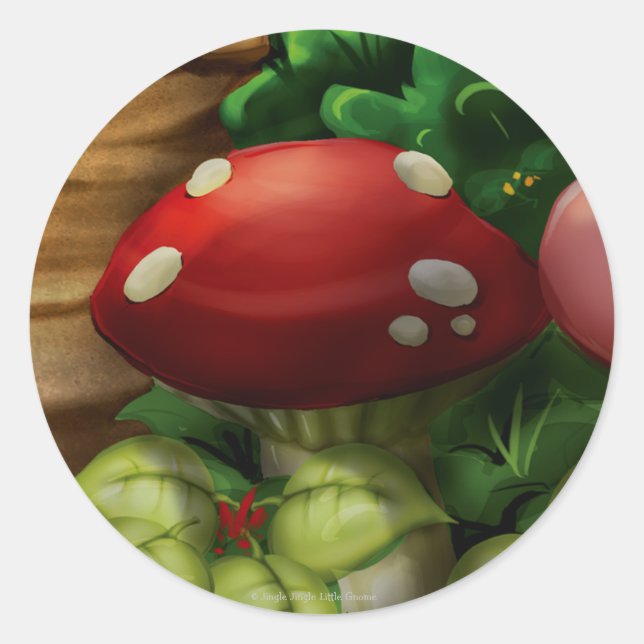 Pegatinas de hongos Jingle Jingle Little Gnome (Anverso)