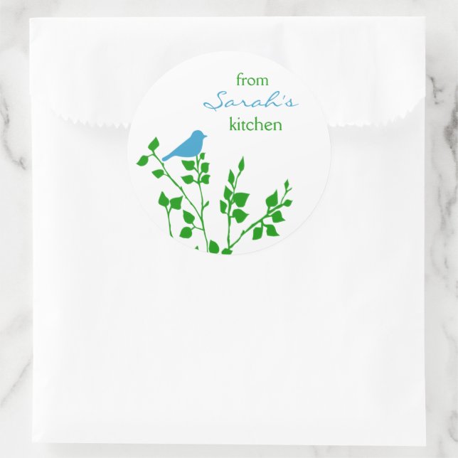Pegatinas de hormigón verde azul pájaro (Bolso)