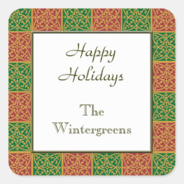 Pegatinas de horneado de vacaciones rojas y verdes