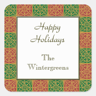 Pegatinas de horneado de vacaciones rojas y verdes