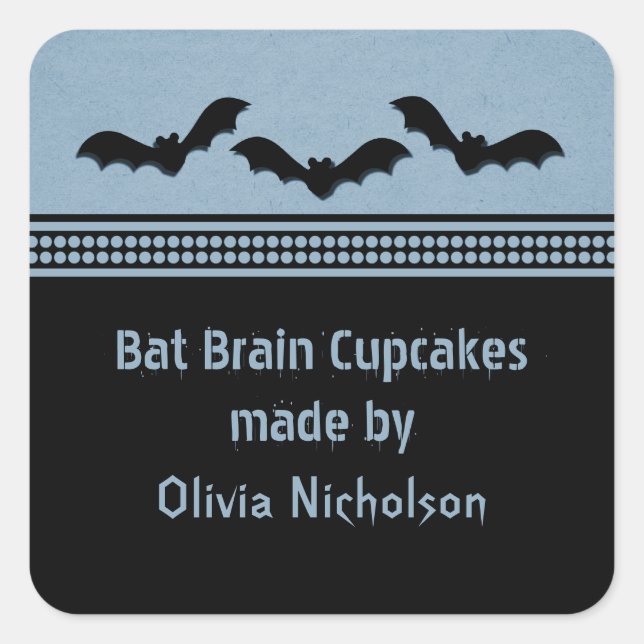 Pegatinas de horneado Gone Batty Halloween, azul c (Anverso)