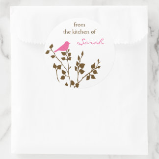 Pegatinas de horneado marrón rosado personalizado