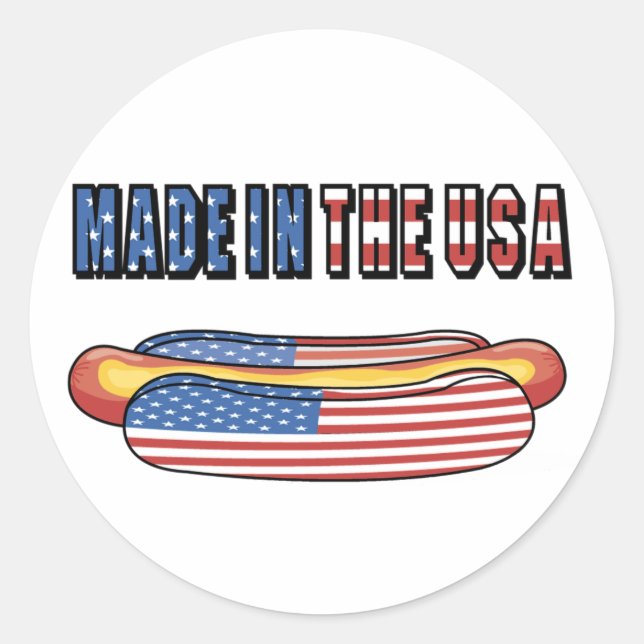 Pegatinas de hotdog de Estados Unidos (Anverso)