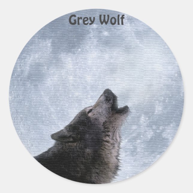 Pegatinas de Howys GRAY WOLF & MOON (Anverso)