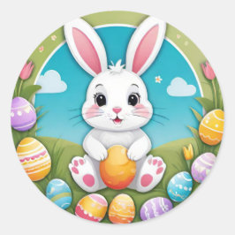 Pegatinas de huevos de conejo de Pascua coloridos