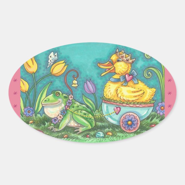 Pegatinas DE HUEVOS FROG & DUCTO EASTER Oval (Anverso)