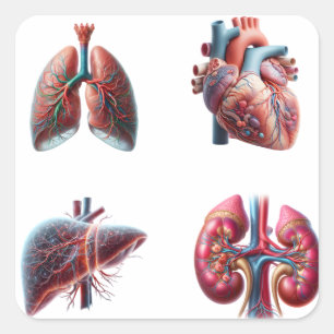 Pegatinas de Human Organs 4 Pack