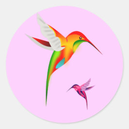 Pegatinas de Hummingbird Haven Round