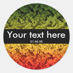 Pegatinas de humo de arte abstracto rojo amarillo 