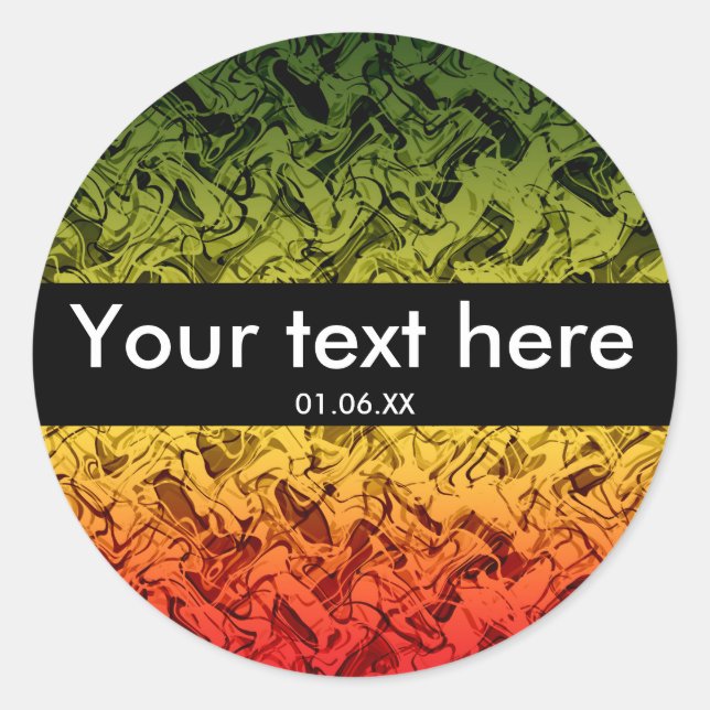 Pegatinas de humo de arte abstracto rojo amarillo  (Anverso)