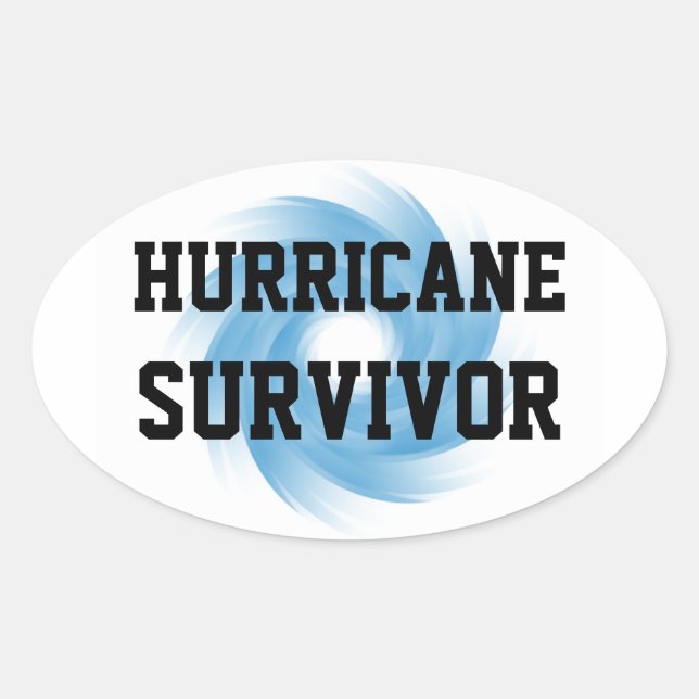 Pegatinas DE HURRICANE SURVIVOR (4, oval) (Anverso)