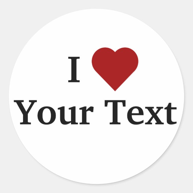 Pegatinas de I Heart (personalizar) (Anverso)