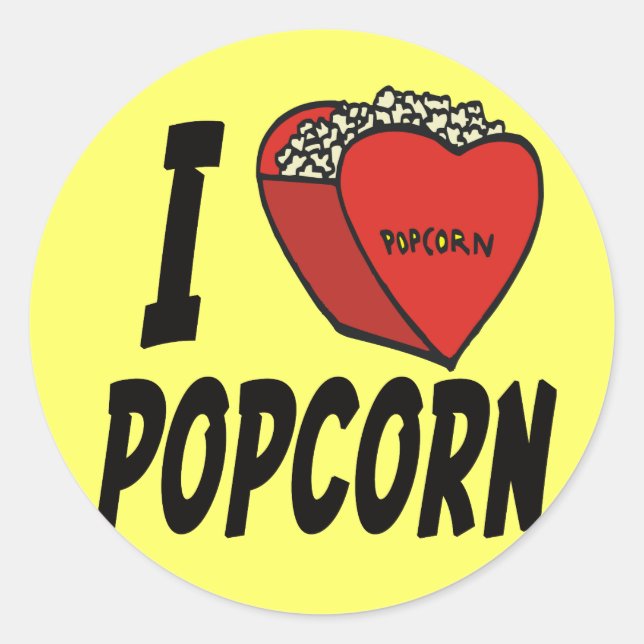 Pegatinas de I Heart Popcorn (Anverso)