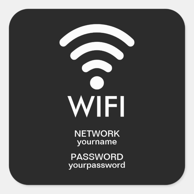 Pegatinas de icono de red wifi y contraseña de con (Anverso)