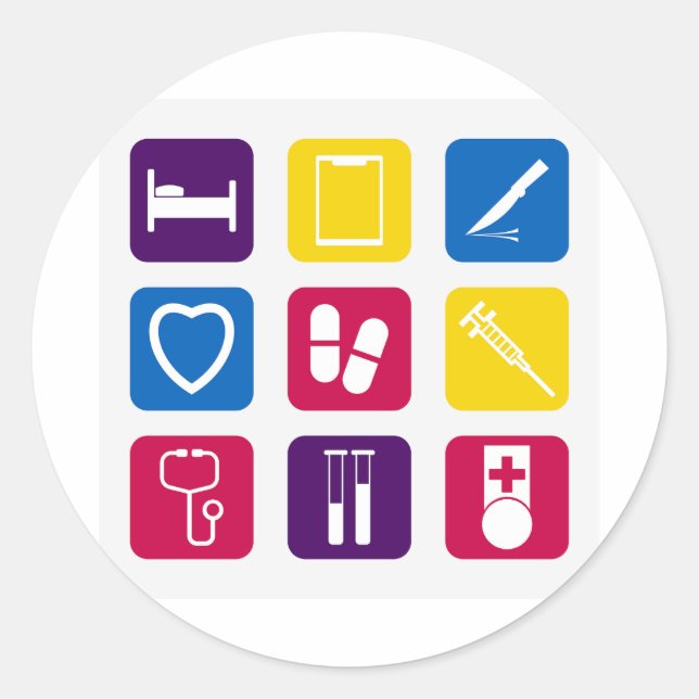 Pegatinas de íconos médicos (Anverso)