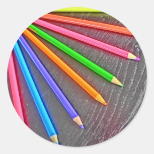 Pegatinas de ideas brillantes con lápiz de colores