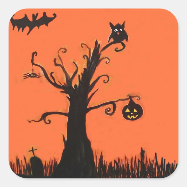 " Pegatinas de Ilustracion cuadrado, brillante (Anverso)